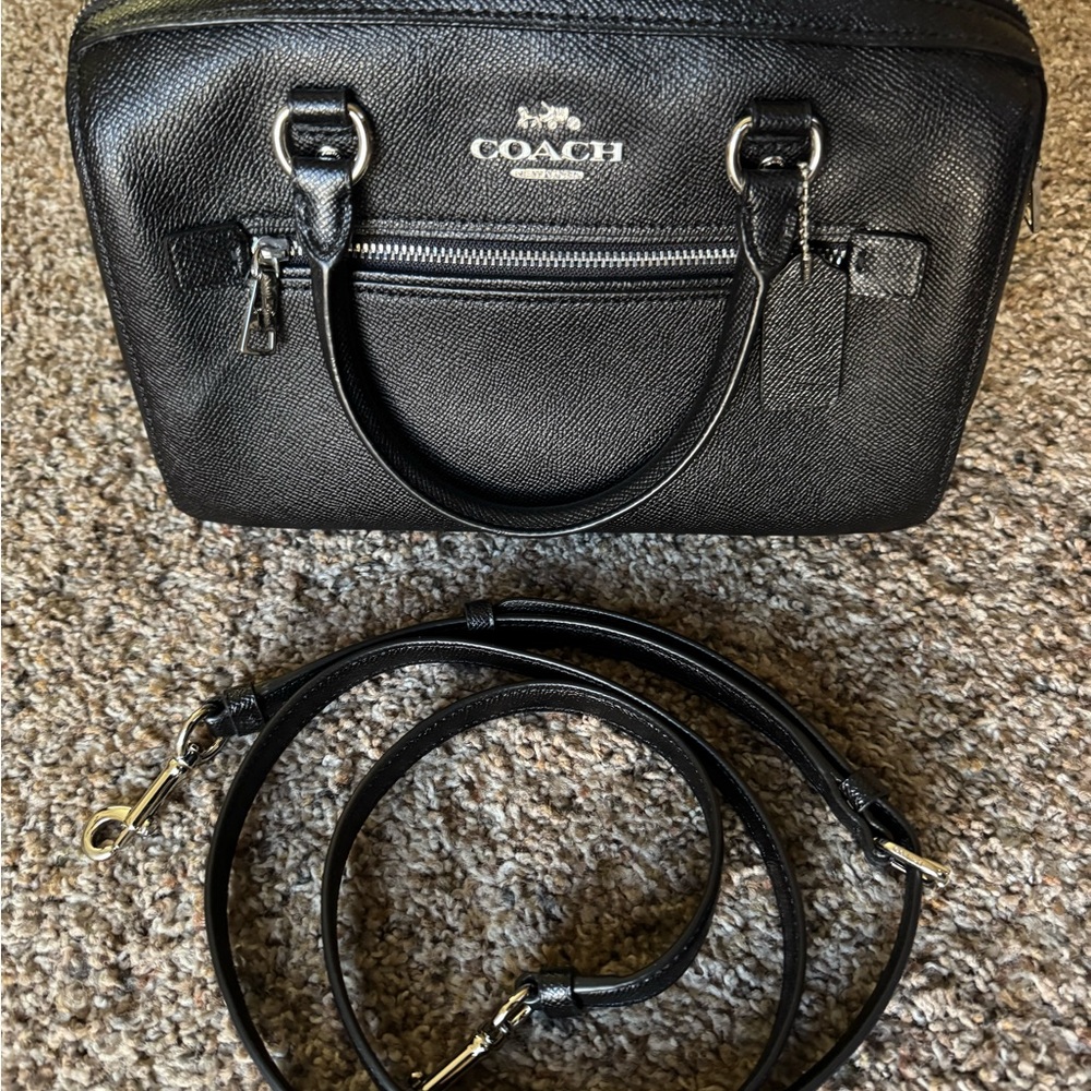 COACH Rowan Leather Satchel Crossbody Purse